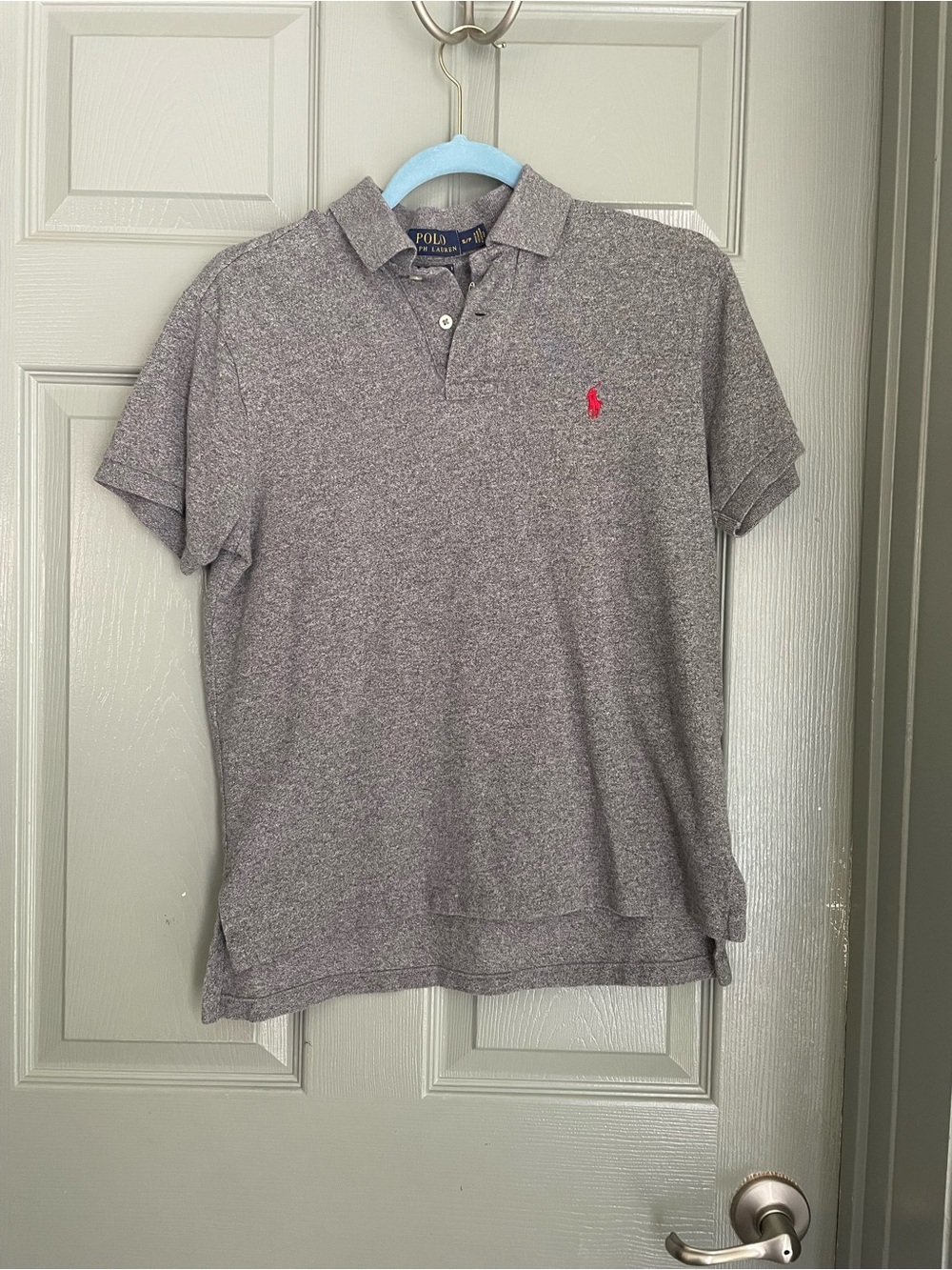 Ralph Lauren Heather Gray Polo with Red Pony Logo
